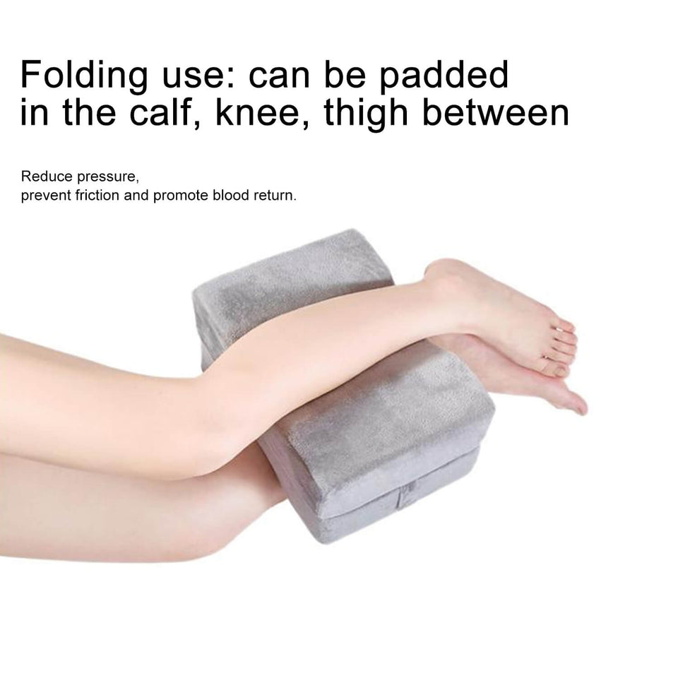 knee support pillow for bedsore is made of high-quality materials that are breathable, hypoallergenic, gentle on your skin, and come with a washable cover for dust protection.