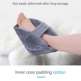 Boot heel protector cushion are sold as a set of 1 and measure 12 x 12 and can adjust in width from 3 to 9 inches. Soft polyester and fiberfill extend up over the ankle for added support and stability.